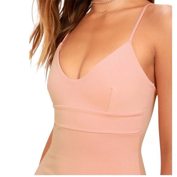 NEW W/Tags Lulus Don’t Tell ‘Em Blush Pink Bodycon Midi Dress Fitted Stretchy Sm - Picture 8 of 16